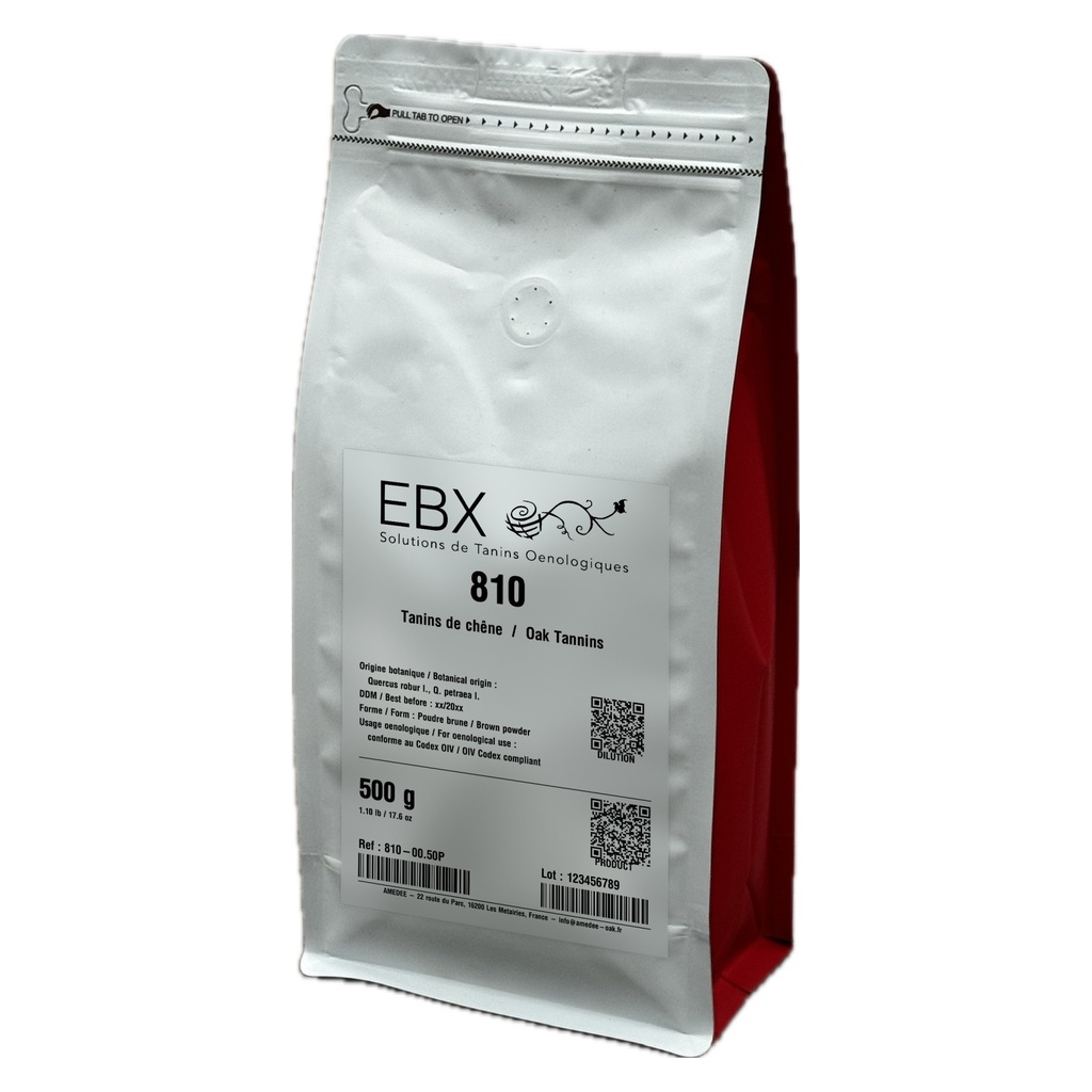 [810-00.50P] EBX 810 – French oak tannins – ideal for structure and protection (500 gr)
